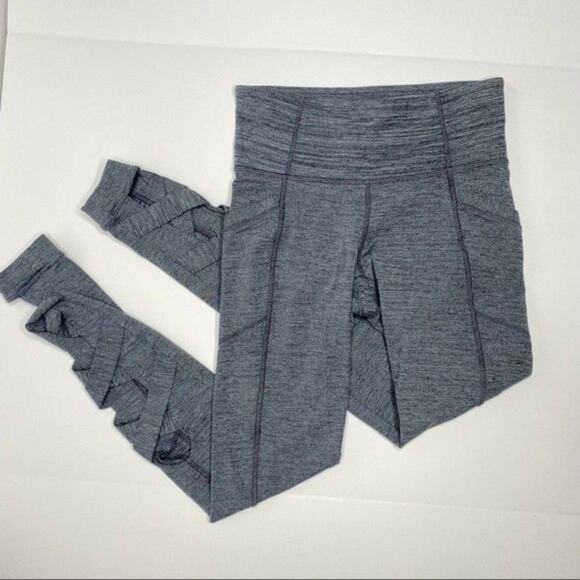 Athleta Chatarunga Criss Cross High Rise Leggings Gray Extra Small - Picture 2 of 6